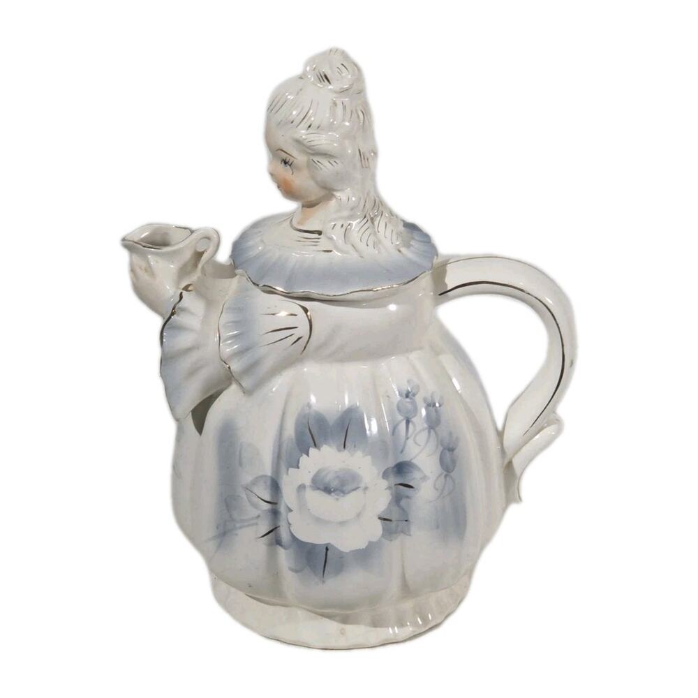 Vintage 1950s Lipper & Mann Colonial Lady Figural Musical Teapot - Japan